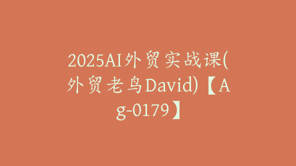2025AI外贸实战课(外贸老鸟David)【Ag-0179】